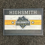 Autographed Celebrity Softball Plaque