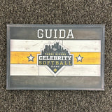 Autographed Celebrity Softball Plaque